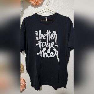 Black Graphic T-Shirt with White Text